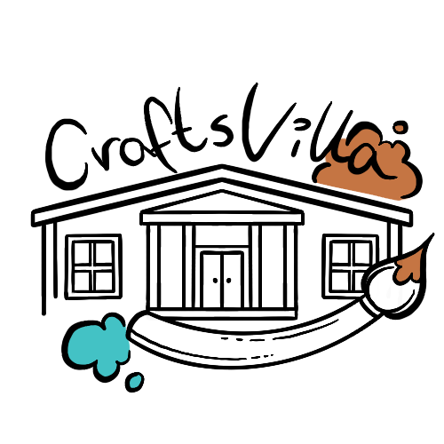 Craftsvilla logo, an illustration of a house with a brush underlining it